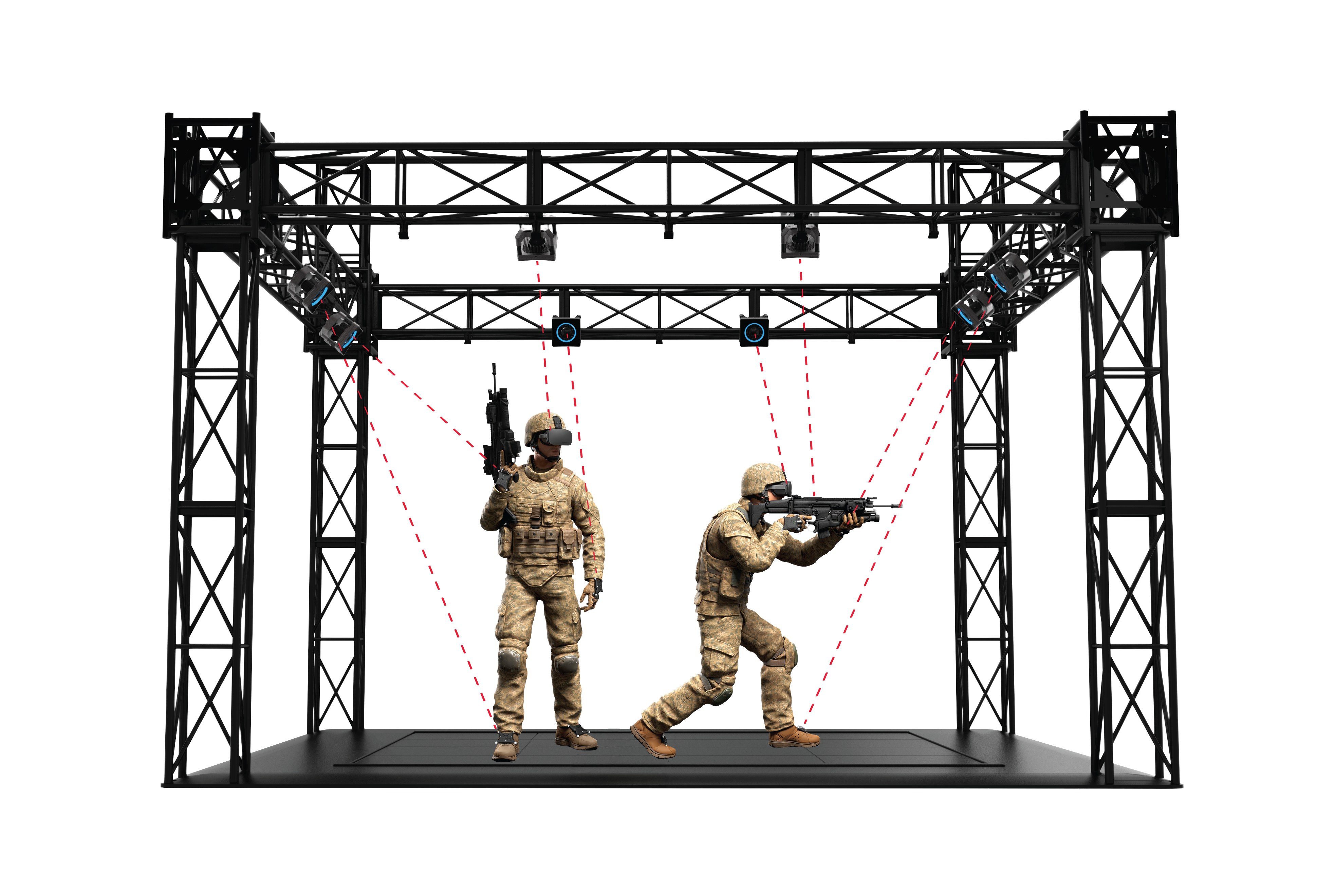 Soldiers in a motion capture volume