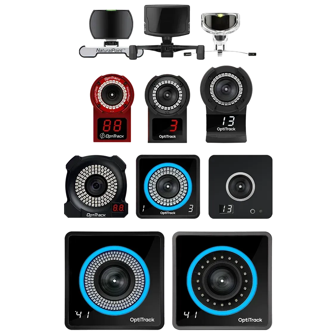 A grid of OptiTrack cameras from the past.