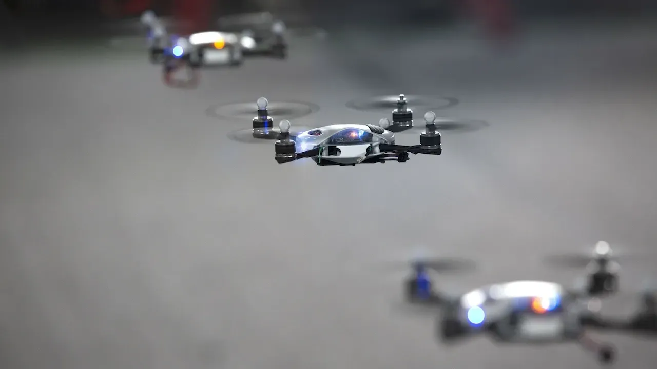 drones in line close up